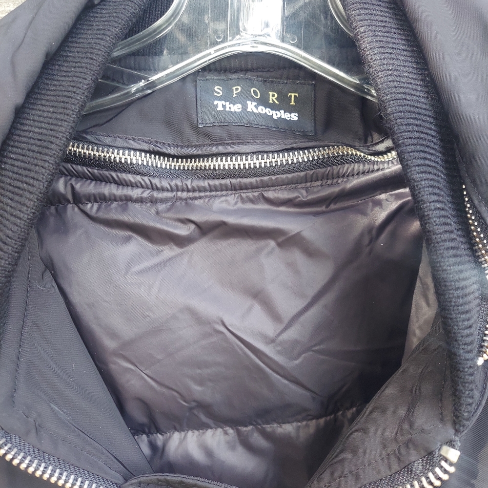 The Kooples Sport Black Bomber Jacket Puffer Detachable Fur Hood S - Picture 3 of 6